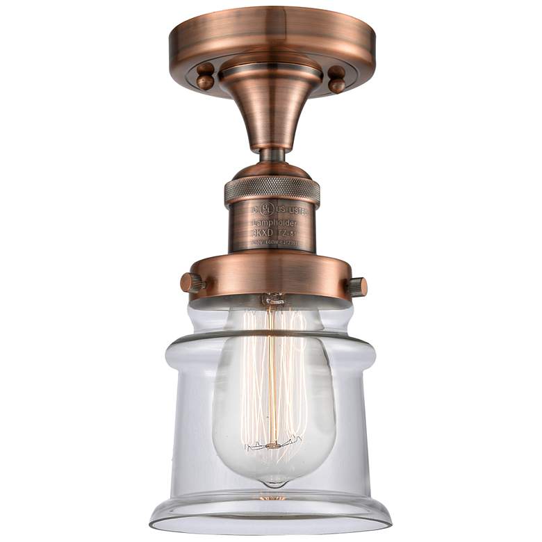 Image 1 Canton 5 1/4" Wide Antique Copper Ceiling Light