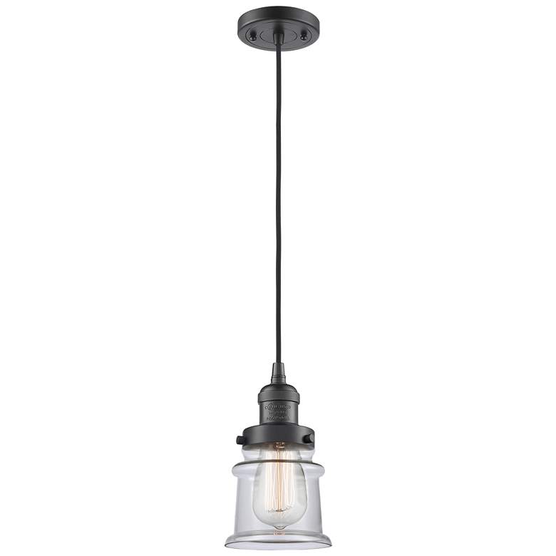 Image 1 Canton 5 1/4"W Oil-Rubbed Bronze Mini Pendant w/ Clear Glass
