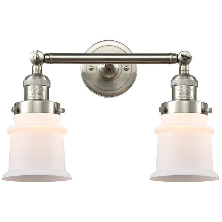 Image 1 Canton 5" 2 Light 17" LED Bath Light - Brushed Satin Nickel - Whi