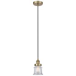 Canton 5" Antique Brass Mini Pendant w/ Clear Shade
