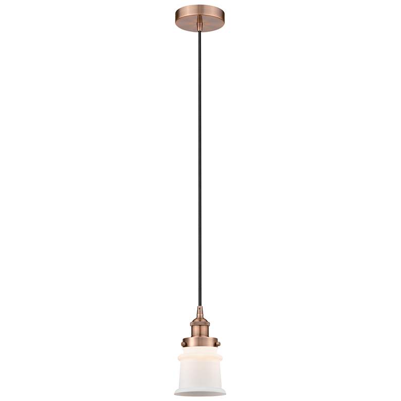 Image 1 Canton 5" Antique Copper Mini Pendant w/ Matte White Shade