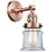 Canton 5" Antique Copper Sconce w/ Clear Shade