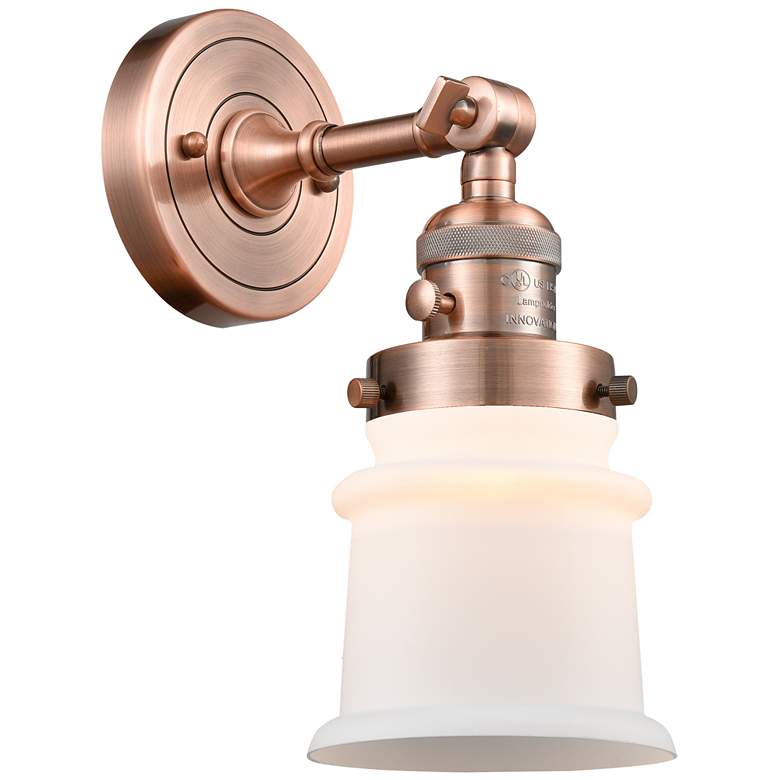 Image 1 Canton 5" Antique Copper Sconce w/ Matte White Shade