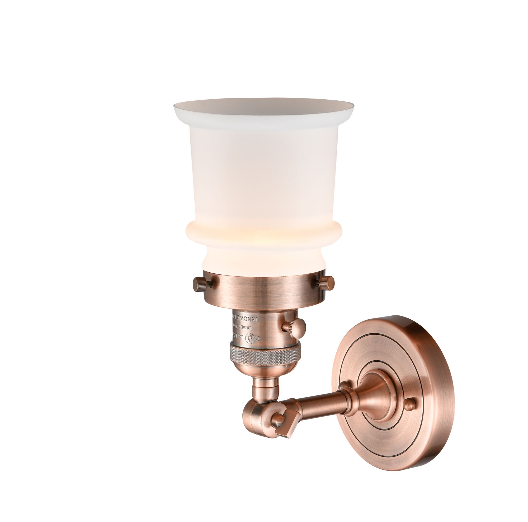 Image 2 Canton 5" Antique Copper Sconce w/ Matte White Shade more views