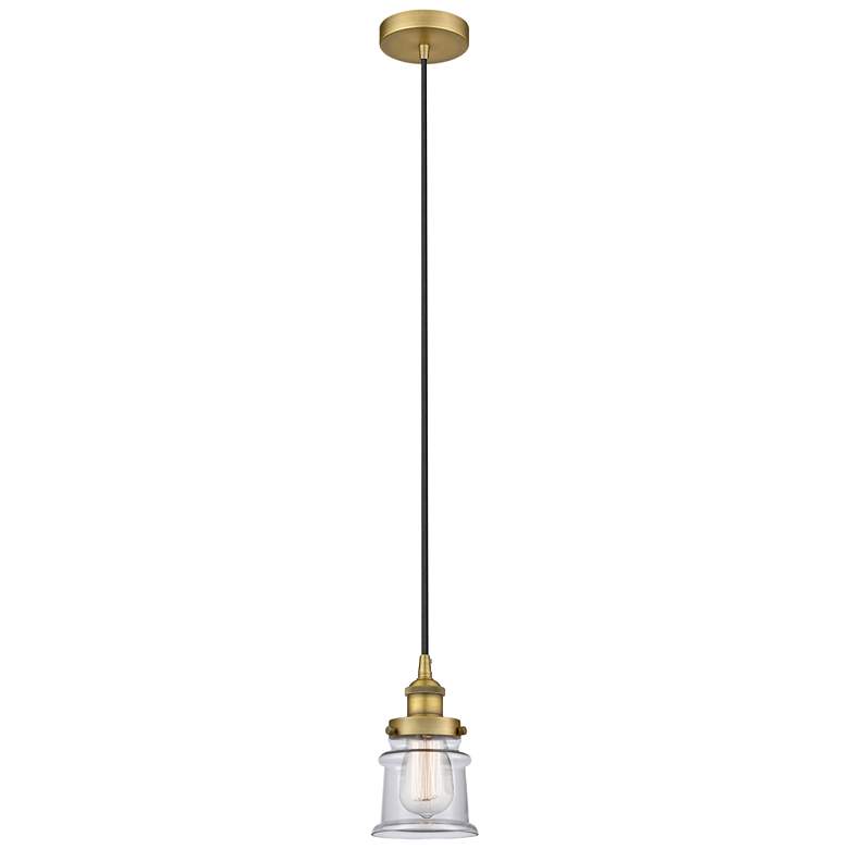 Image 1 Canton 5" Brushed Brass Mini Pendant w/ Clear Shade