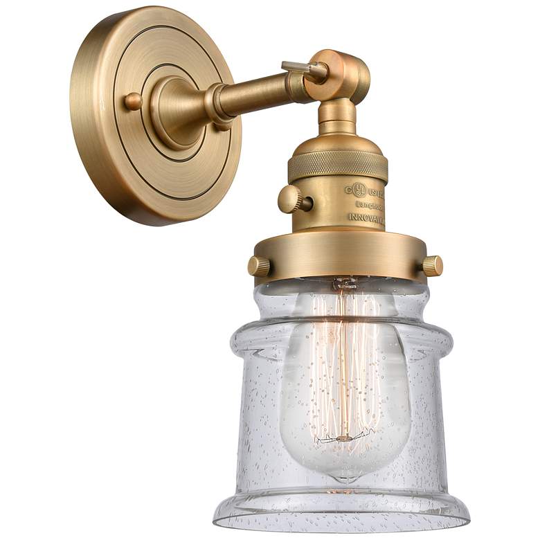 Image 1 Canton 5" Brushed Brass Sconce w/ Seedy Shade
