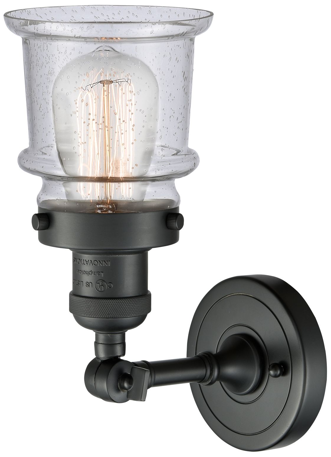 Image 3 Canton 5" LED Sconce - Matte Black Finish - Seedy Shade more views