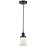 Canton 5" Matte Black Mini Pendant w/ Matte White Shade