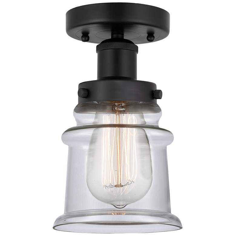 Image 1 Canton 5" Matte Black Semi Flush Mount w/ Clear Shade