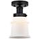 Canton 5" Matte Black Semi Flush Mount w/ Matte White Shade