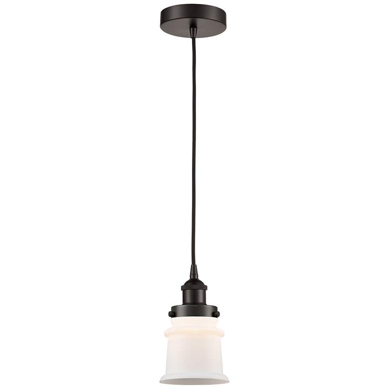 Image 1 Canton 5" Oil Rubbed Bronze Mini Pendant w/ Matte White Shade