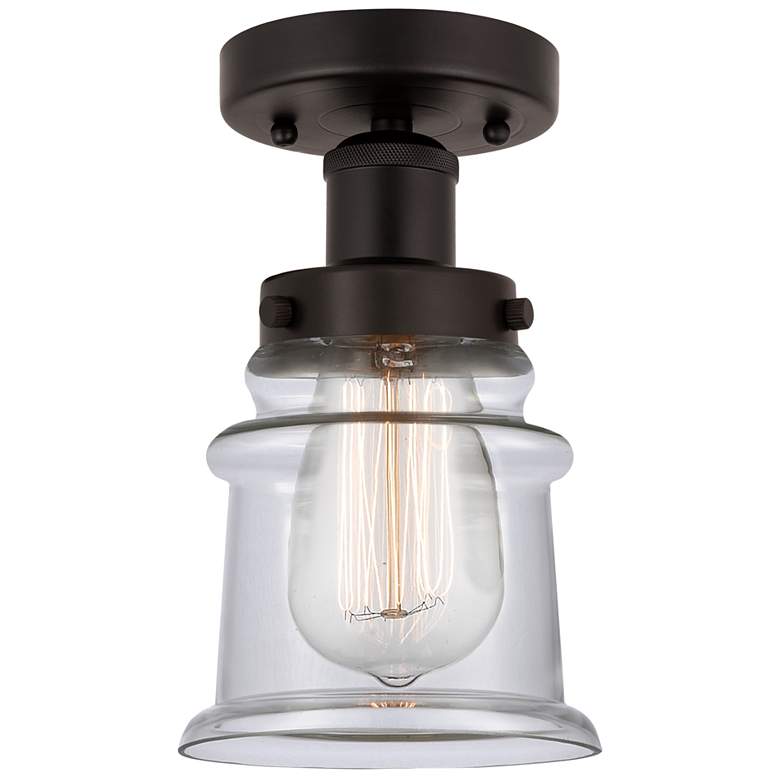 Image 1 Canton 5" Oil Rubbed Bronze Semi Flush Mount w/ Clear Shade
