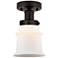 Canton 5" Oil Rubbed Bronze Semi Flush Mount w/ Matte White Shade