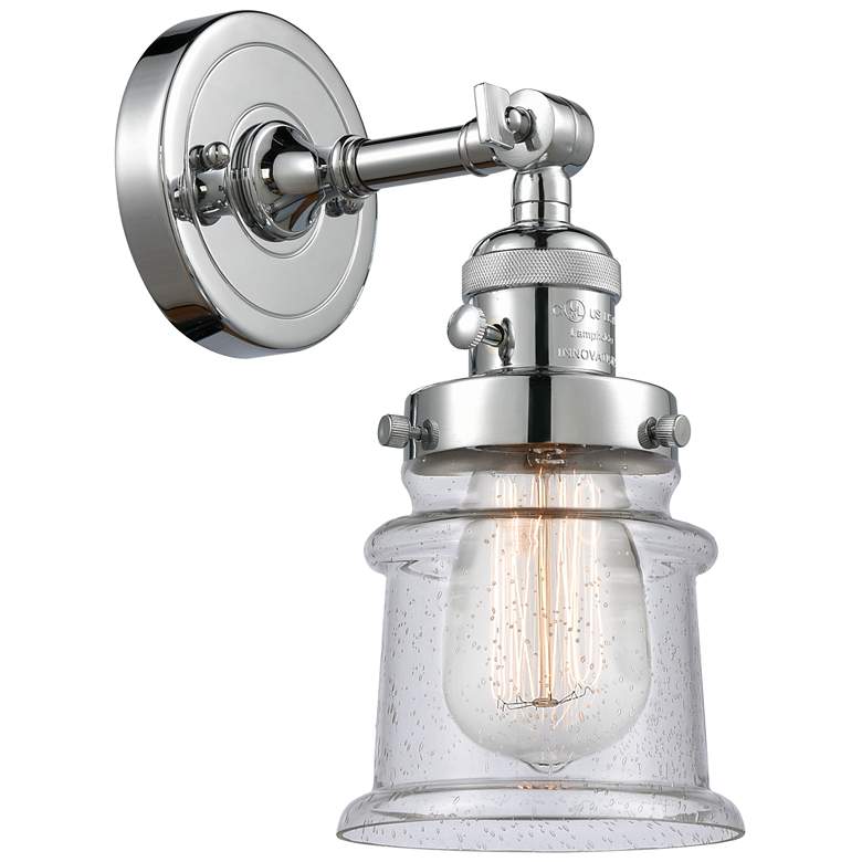 Image 1 Canton 5" Polished Chrome Sconce w/ Seedy Shade