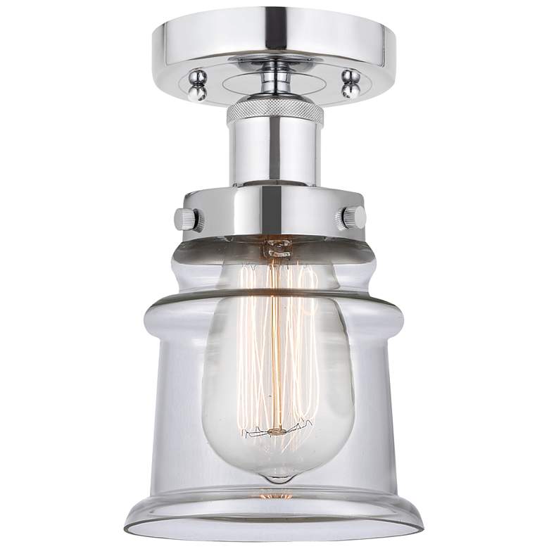 Image 1 Canton 5" Polished Chrome Semi Flush Mount w/ Clear Shade