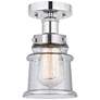 Canton 5" Polished Chrome Semi Flush Mount w/ Seedy Shade