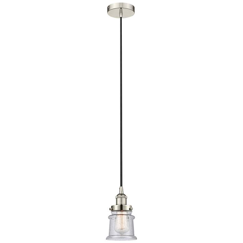 Image 1 Canton 5" Polished Nickel Mini Pendant w/ Seedy Shade