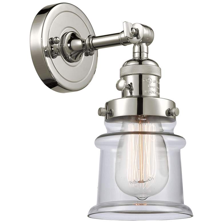 Image 1 Canton 5" Polished Nickel Sconce w/ Clear Shade
