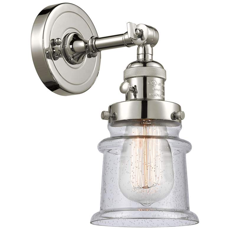 Image 1 Canton 5" Polished Nickel Sconce w/ Seedy Shade
