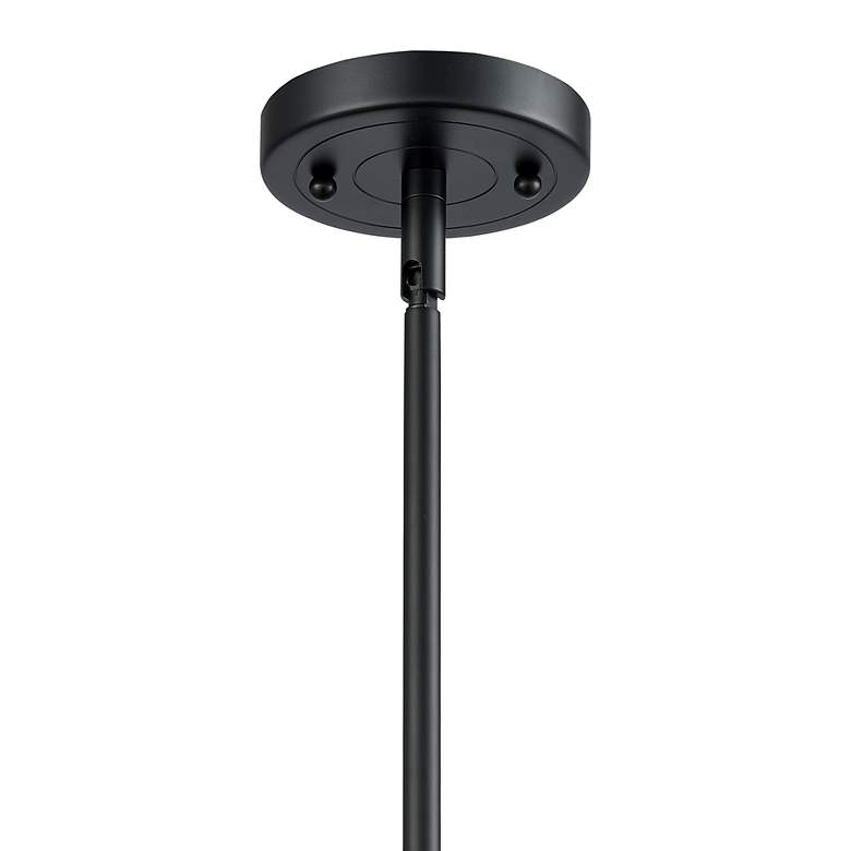 Image 5 Canton 6.5" Wide Matte Black Mini Pendant with Seedy Bell Glass Shade more views