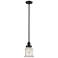 Canton 6.5" Wide Oil Rubbed Bronze Mini Pendant with Seedy Bell Glass Shade