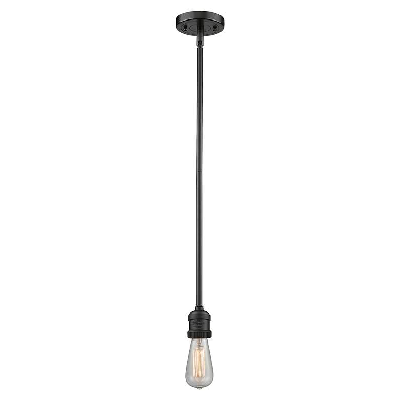 Image 3 Canton 6.5" Wide Oil Rubbed Bronze Mini Pendant with Seedy Bell Glass Shade more views