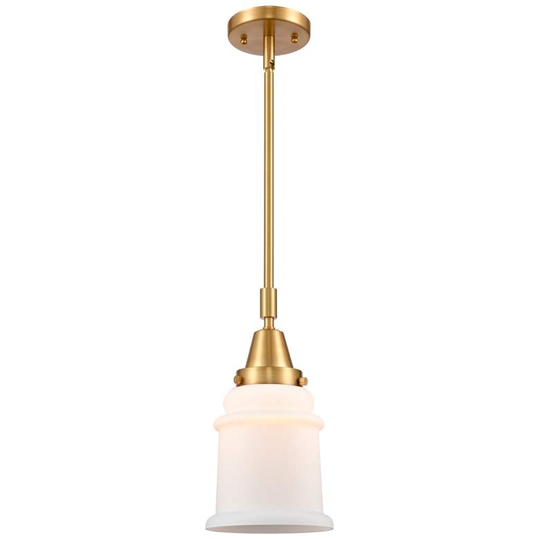 Image 1 Canton 6 1/2" Wide Satin Gold Mini Pendant w/ Clear Glass