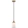 Canton 6" Antique Brass Mini Pendant w/ Matte White Shade