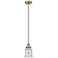 Canton 6" Antique Brass Mini Pendant w/ Seedy Shade