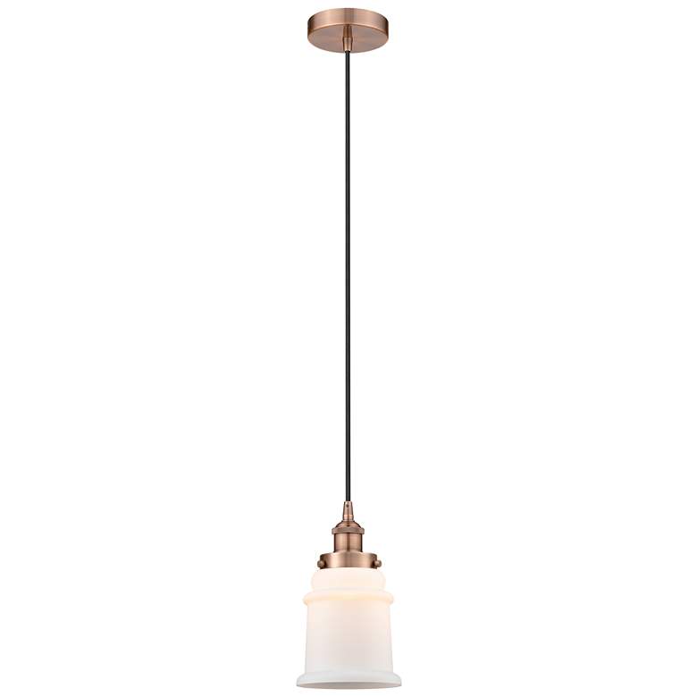 Image 1 Canton 6" Antique Copper Mini Pendant w/ Matte White Shade