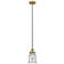 Canton 6" Brushed Brass Mini Pendant w/ Seedy Shade