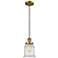 Canton 6" LED Mini Pendant - Brushed Brass - Seedy Shade