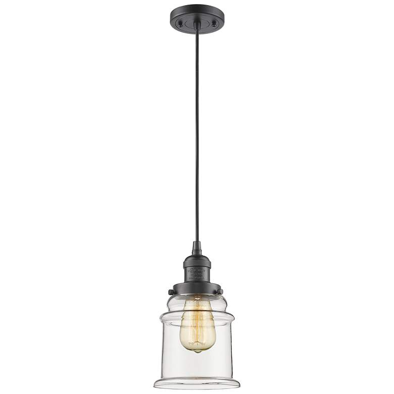 Image 1 Canton 6" LED Mini Pendant - Oil Rubbed Bronze - Clear Shade