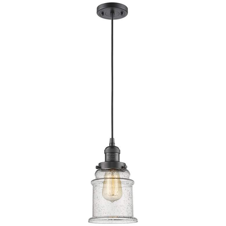Image 1 Canton 6" LED Mini Pendant - Oil Rubbed Bronze - Seedy Shade