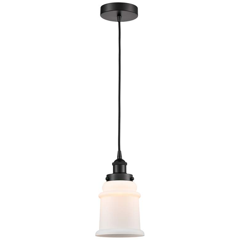 Image 1 Canton 6" Matte Black Mini Pendant w/ Matte White Shade