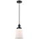 Canton 6" Oil Rubbed Bronze Cord Hung Mini Pendant w/ Matte White Shad