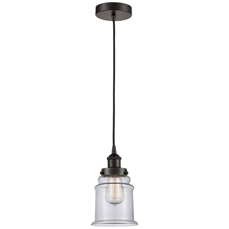 Image 1 Canton 6" Oil Rubbed Bronze Mini Pendant w/ Clear Shade
