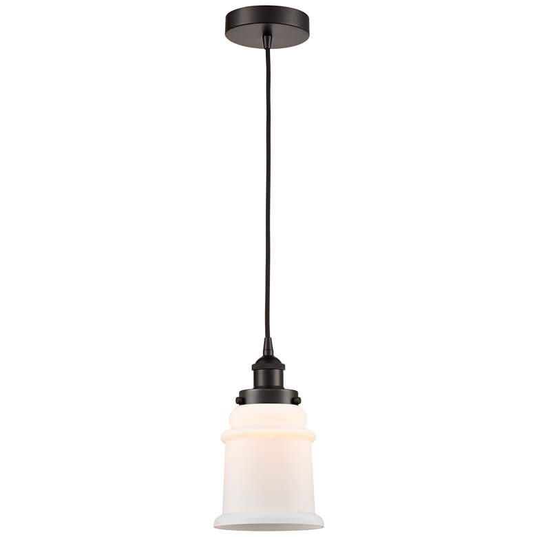 Image 1 Canton 6" Oil Rubbed Bronze Mini Pendant w/ Matte White Shade
