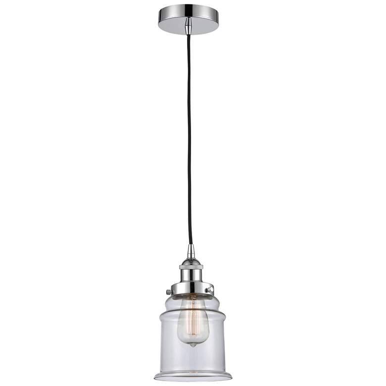 Image 1 Canton 6" Polished Chrome Mini Pendant w/ Clear Shade