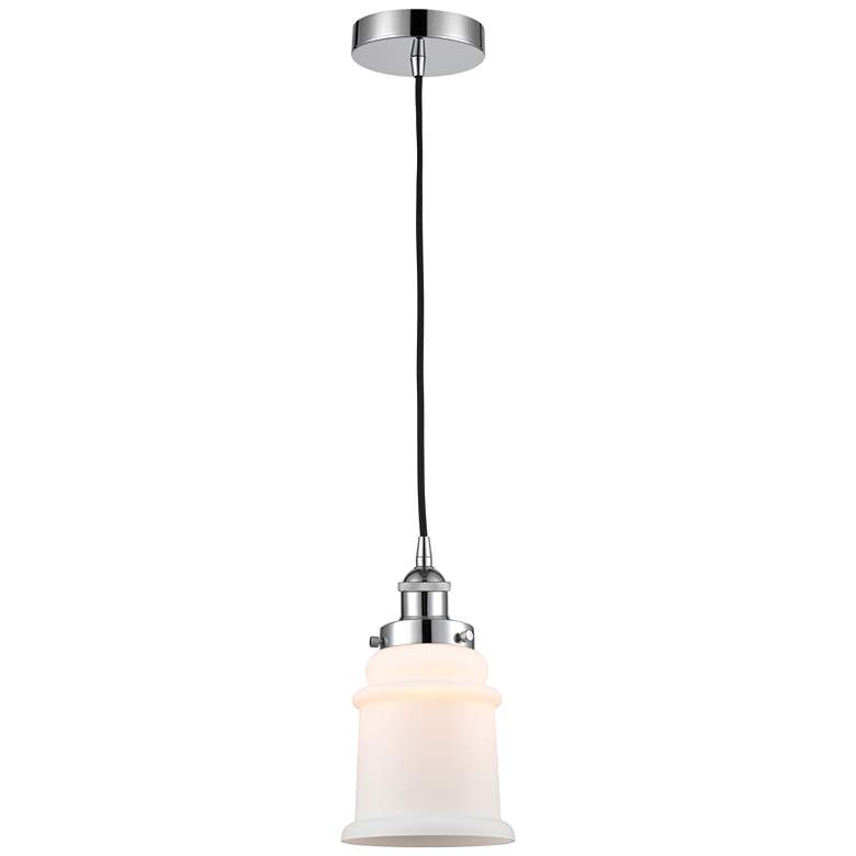 Image 1 Canton 6" Polished Chrome Mini Pendant w/ Matte White Shade