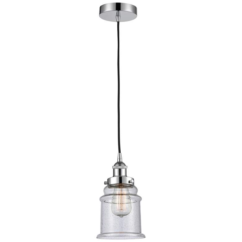 Image 1 Canton 6" Polished Chrome Mini Pendant w/ Seedy Shade