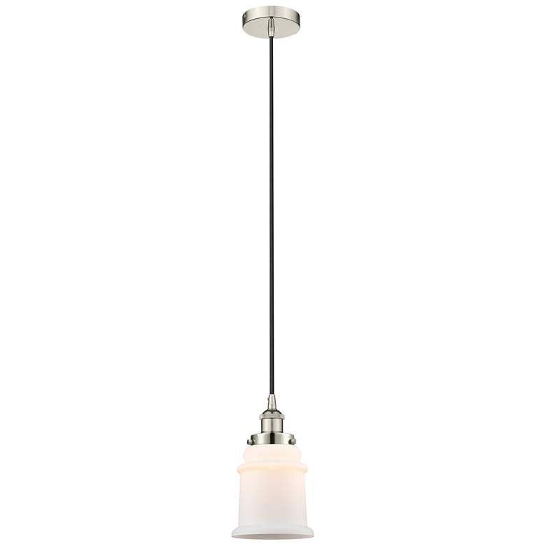 Image 1 Canton 6" Polished Nickel Mini Pendant w/ Matte White Shade