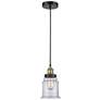 Canton 6" Wide Black Brass Corded Mini Pendant With Clear Shade