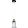 Canton 6" Wide Black Brass Corded Mini Pendant With Clear Shade