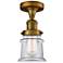 Canton 6" Wide Brushed Brass Semi Flush Mount w/ Clear Shade