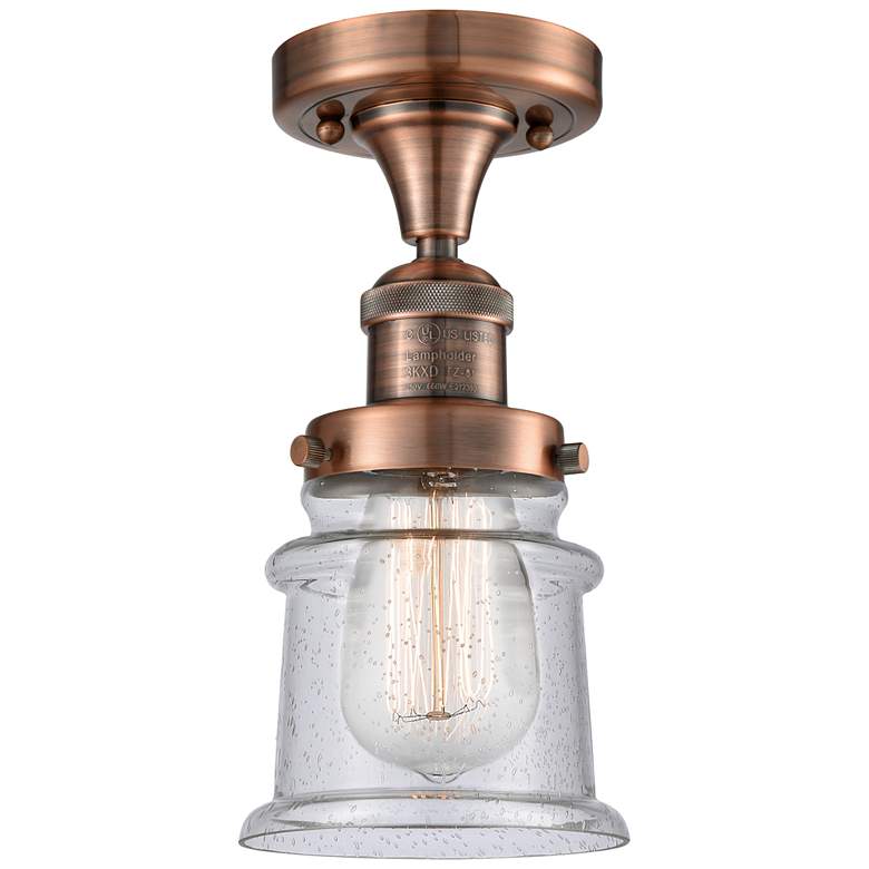 Image 1 Canton 6" Wide Copper Semi Flush Mount w/ Seedy Shade