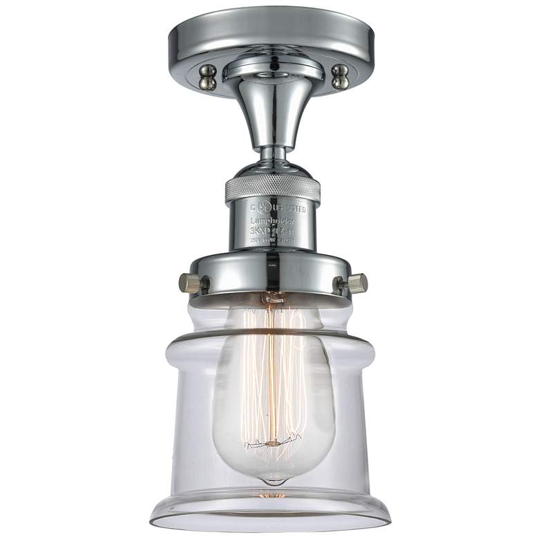 Image 1 Canton 6" Wide Polished Chrome Semi Flush Mount w/ Clear Shade