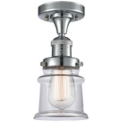 Canton 6" Wide Polished Chrome Semi Flush Mount w/ Clear Shade