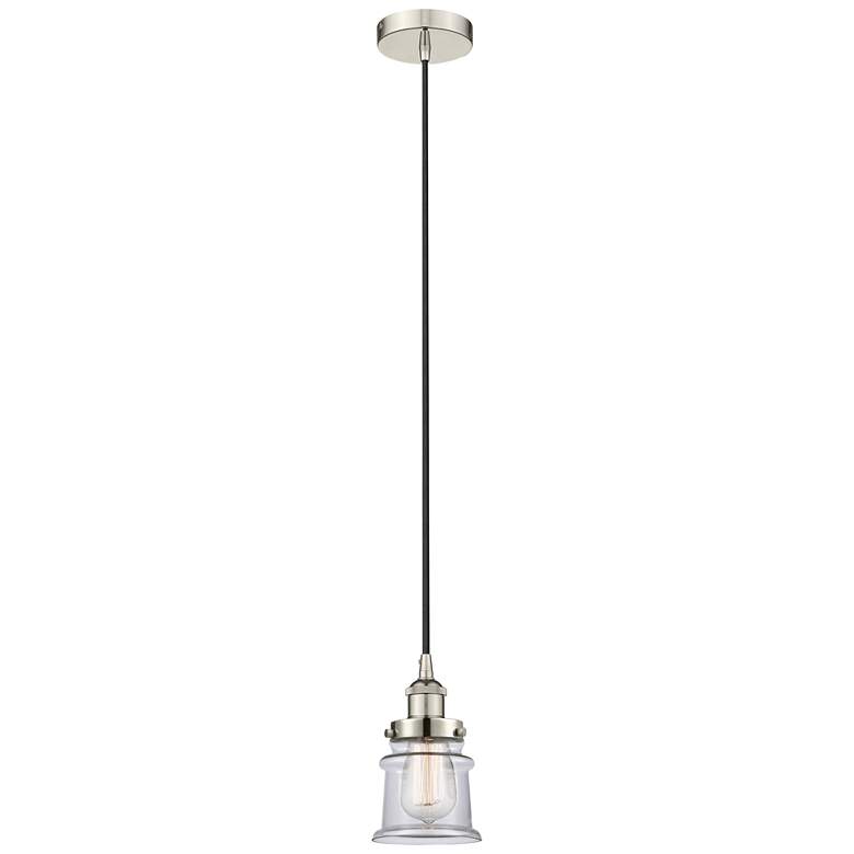 Image 1 Canton 6" Wide Polished Nickel Mini Pendant w/ Clear Glass