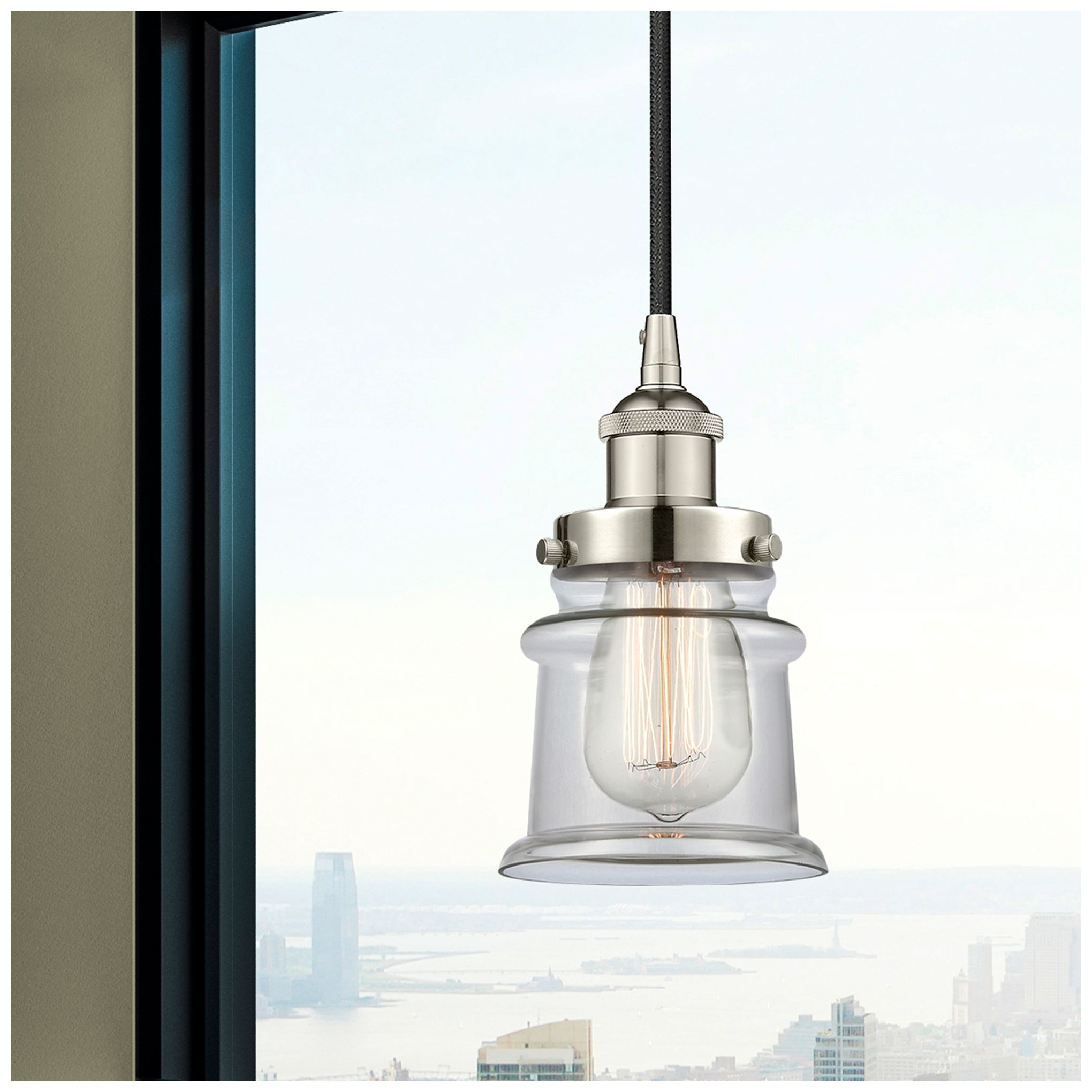 Image 2 Canton 6" Wide Polished Nickel Mini Pendant w/ Clear Glass more views